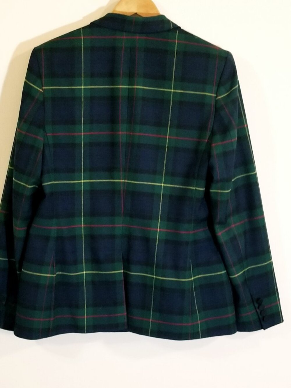 Lauren Ralph Lauren Women's Tartan Plaid Wool Blend Bullion Blazer – Size 14 - Picture 9 of 13